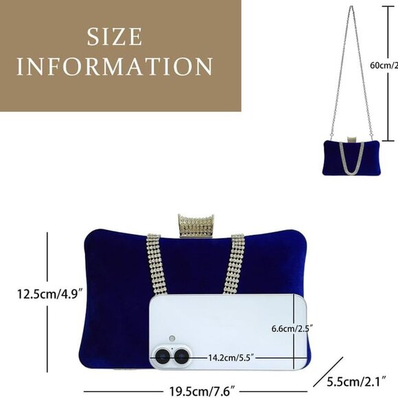 Compact Glittering Clutch with Buckle Closure for Night Out & Special Occasions - Picture 2 of 9